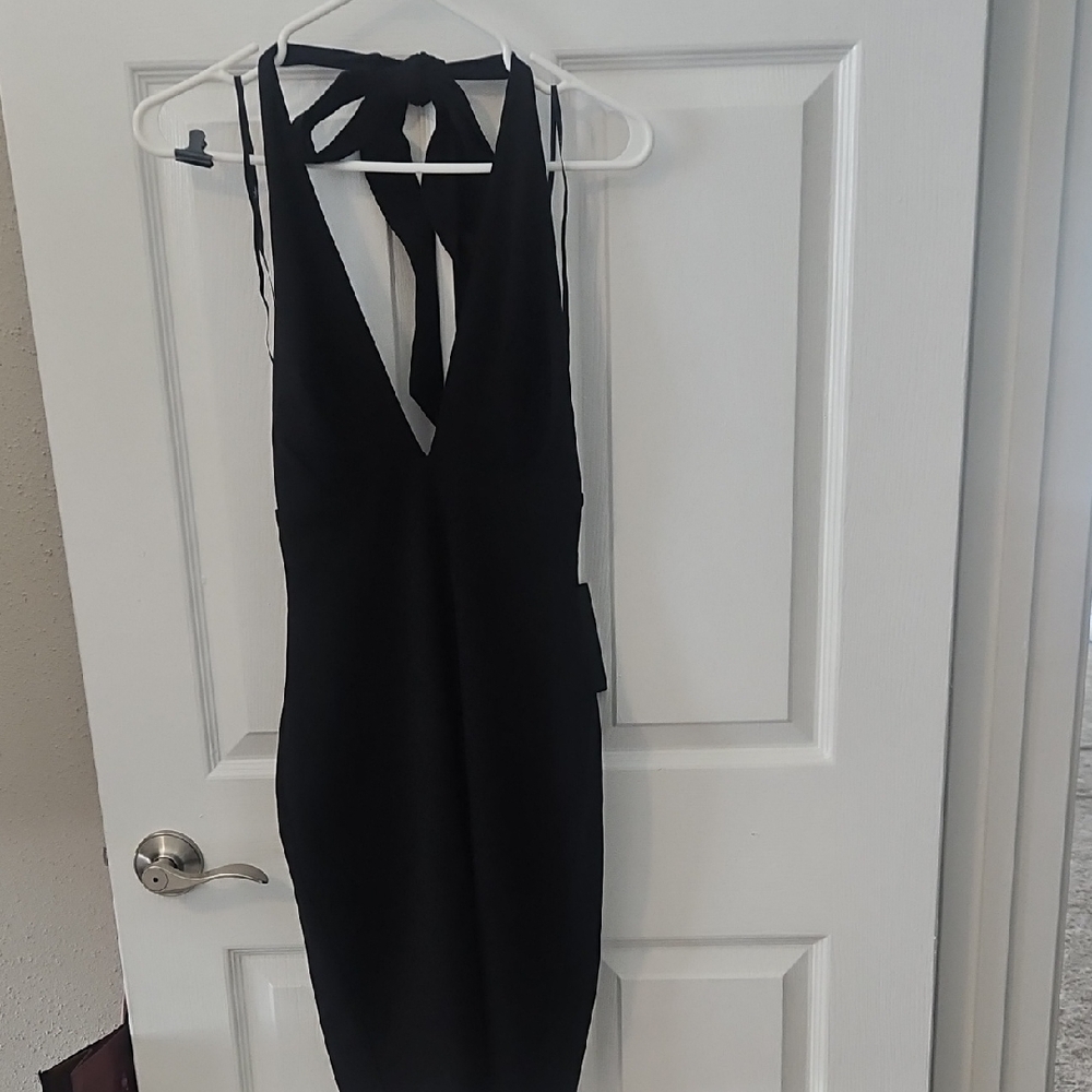 Lulu's Chic Black Backless Dress